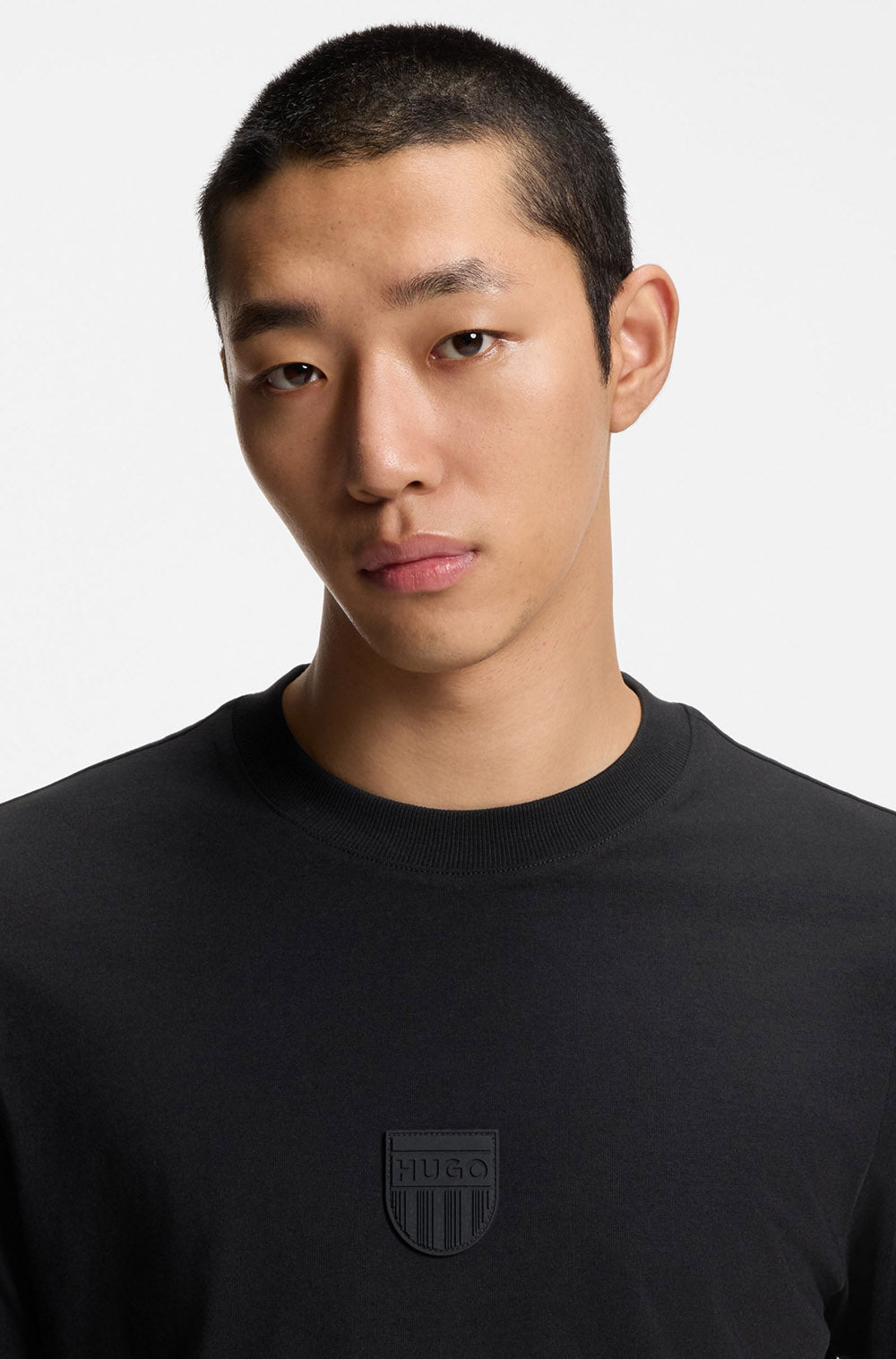 חולצת טישירט קצרה הוגו Rubber-Logo גברים