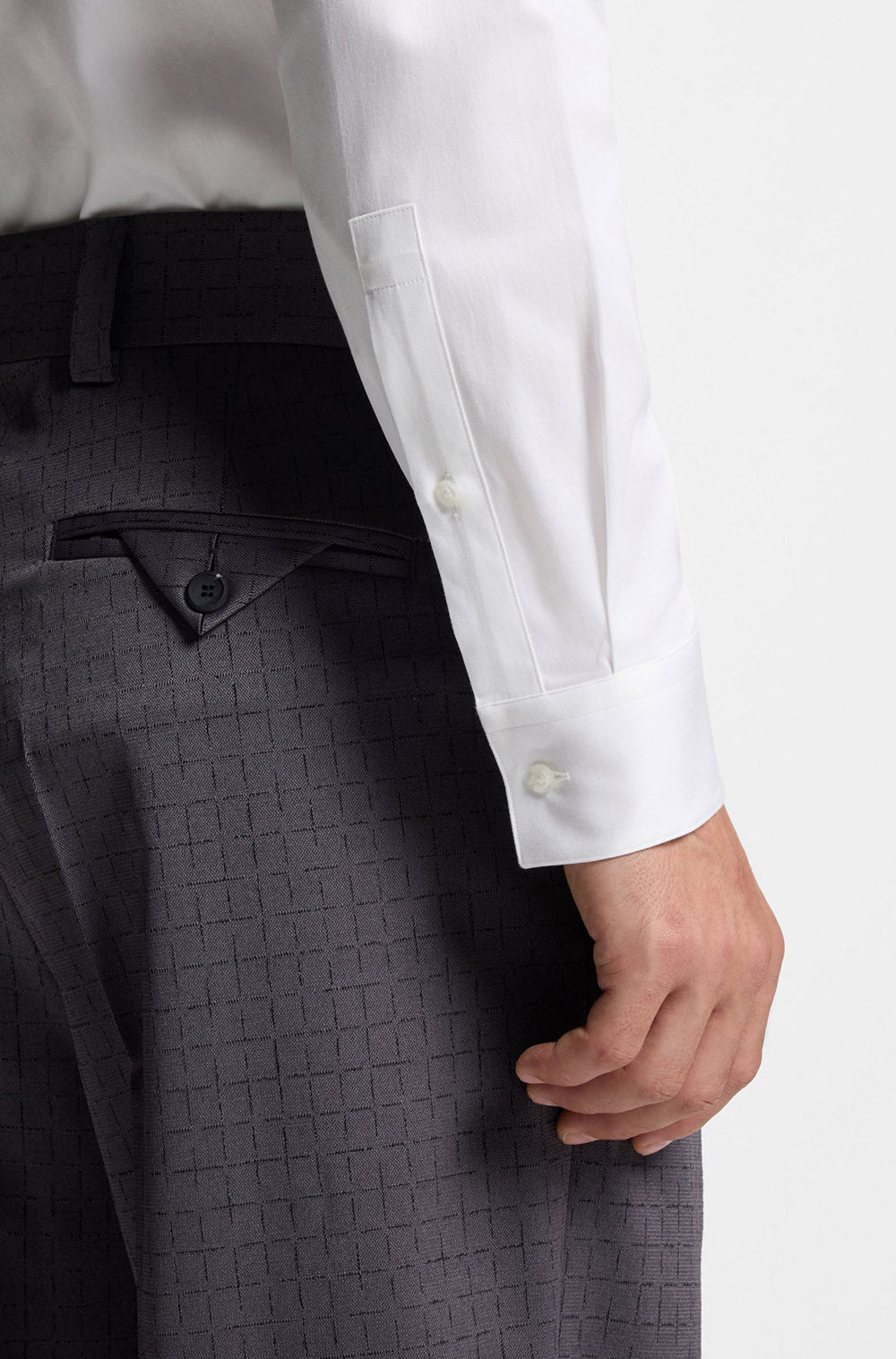 חולצה מכופתרת הוגו Modern-Fit Shirt In Stretch Cotton גברים