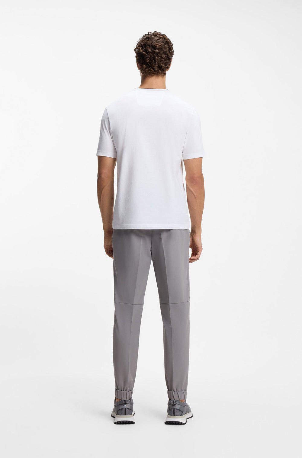 חולצת טישירט קצרה הוגו בוס Stripes And Logo גברים