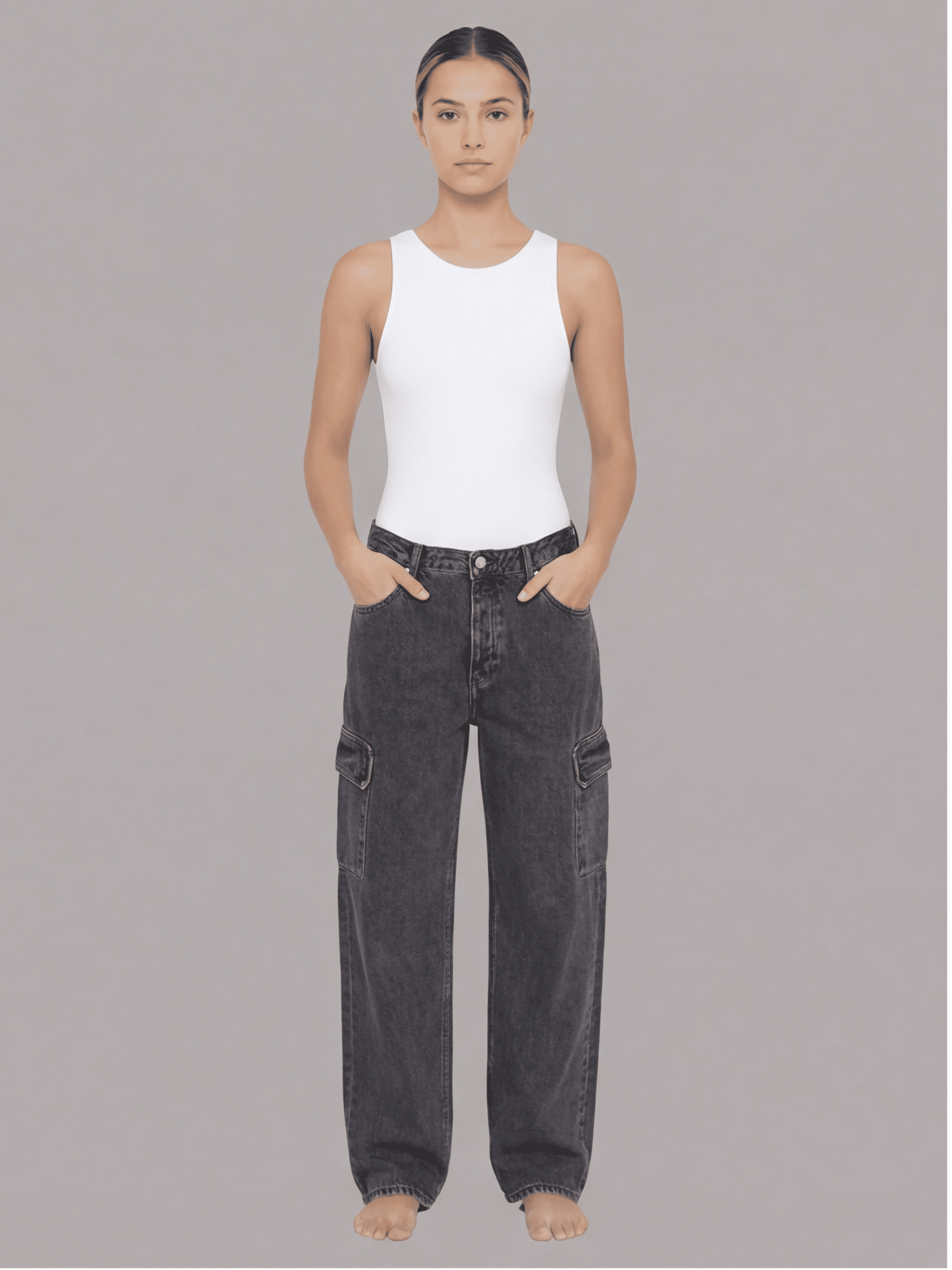 ג'ינס קלווין קליין 90S Straight Cargo Pockets נשים