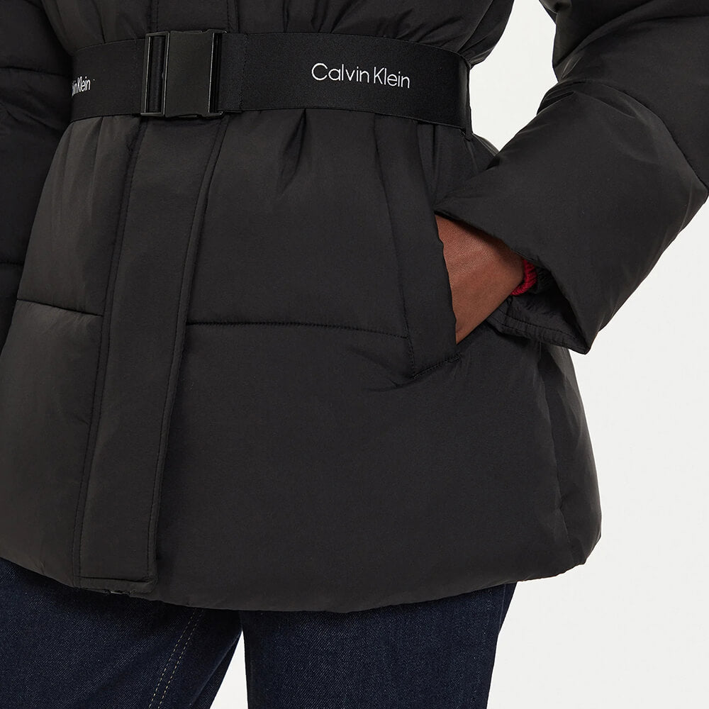 מעיל קלווין קליין Logo Belt Puffer נשים