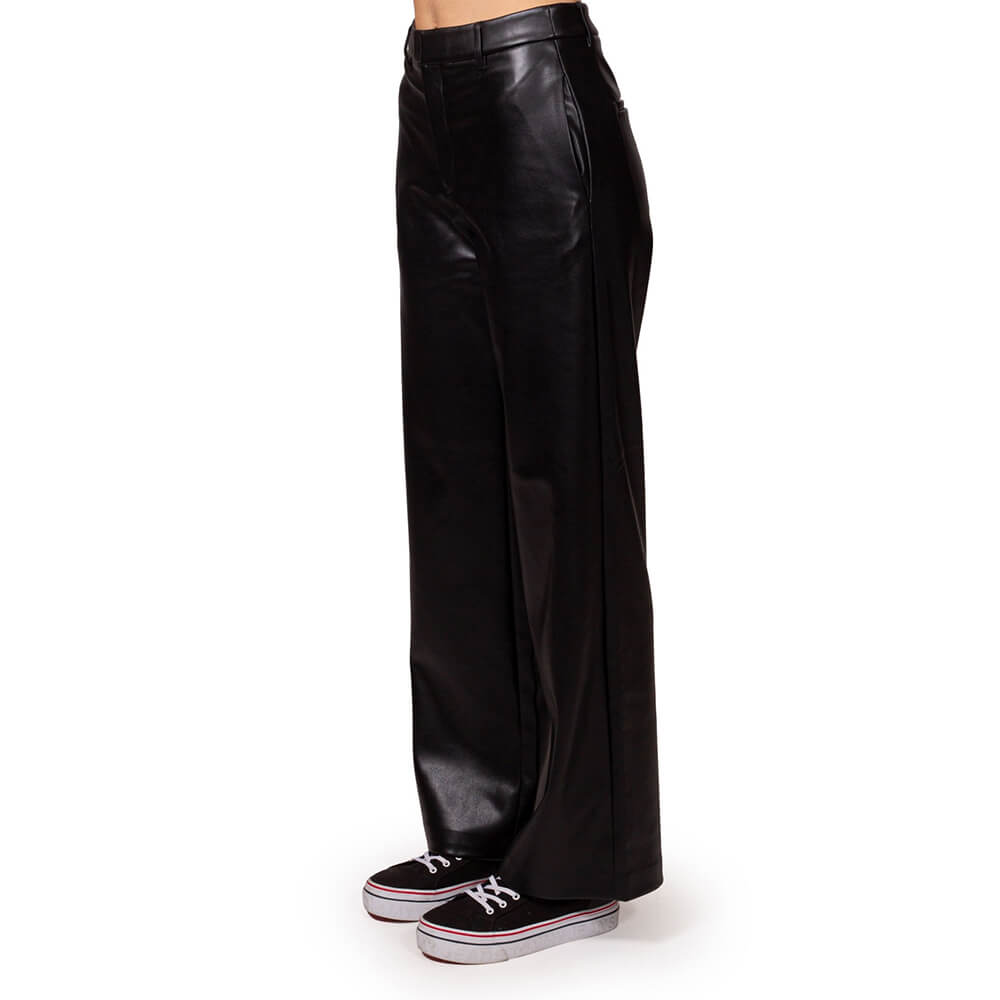 מכנס קלווין קליין Faux Leather Straight נשים