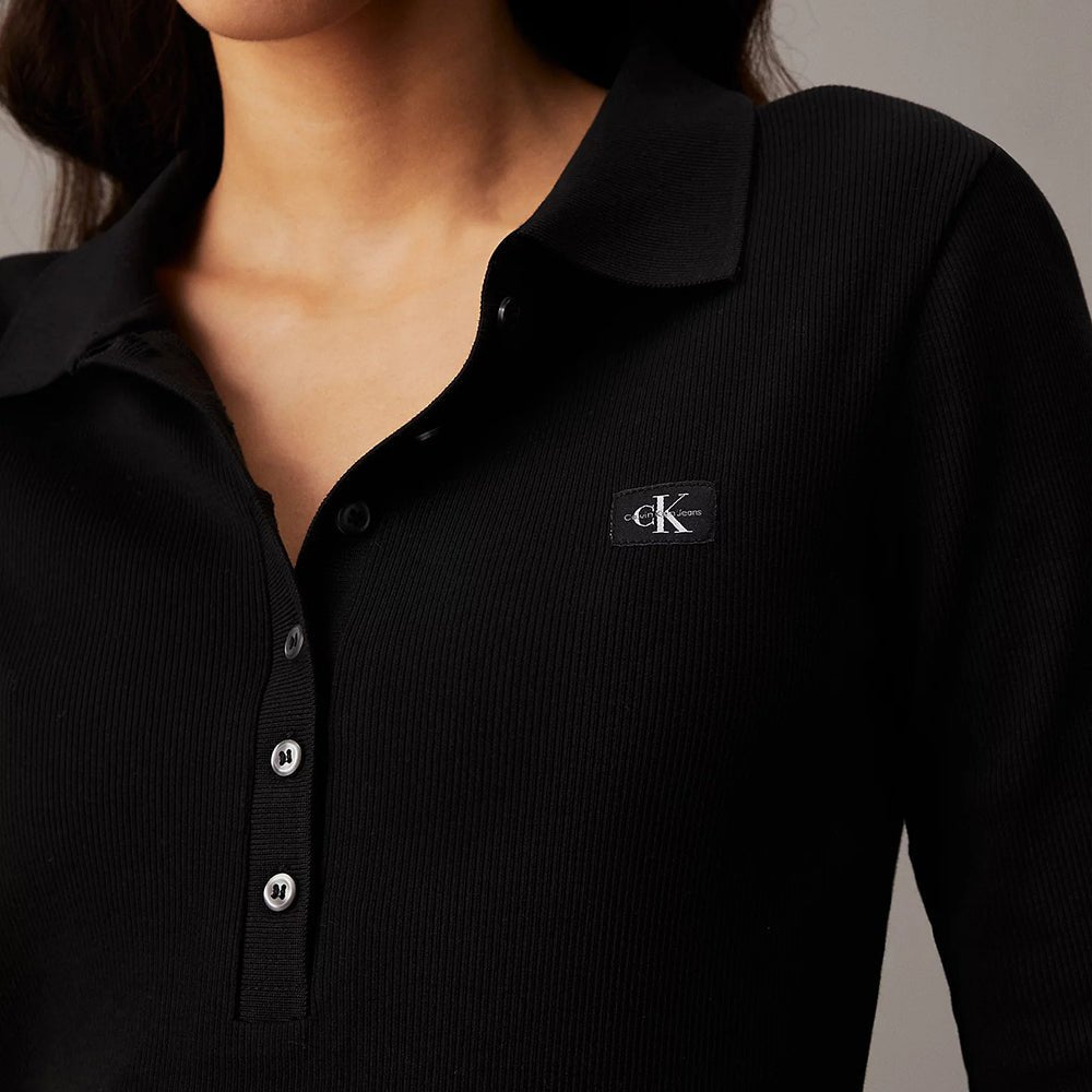 בגד גוף קלווין קליין Woven Label Rib Polo Body נשים