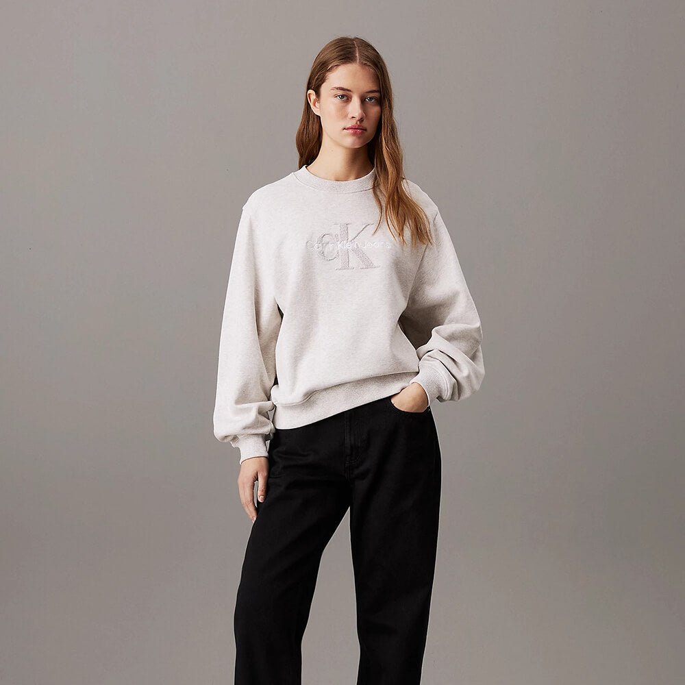 סווטשירט קלווין קליין Relaxed Chenille Monogram נשים