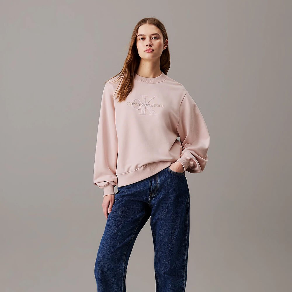 סווטשירט קלווין קליין Relaxed Chenille Monogram נשים