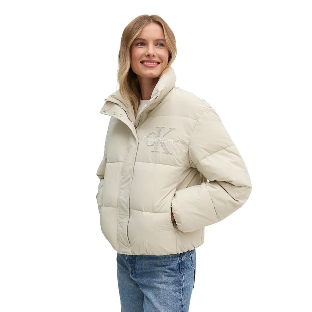 מעיל קלווין קליין Relaxed Chenille Logo Puffer נשים
