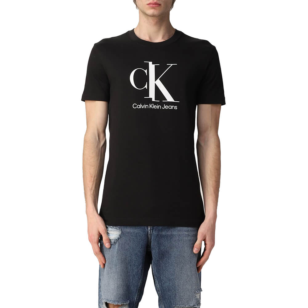 חולצת טישירט קלווין קליין קצרה Spliced Ck Center Chest Tee גברים - ck-J30J319713-BEH-L