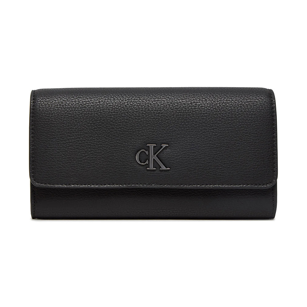 ארנק קלווין קליין Minimal Monogram Long Fold Snap נשים