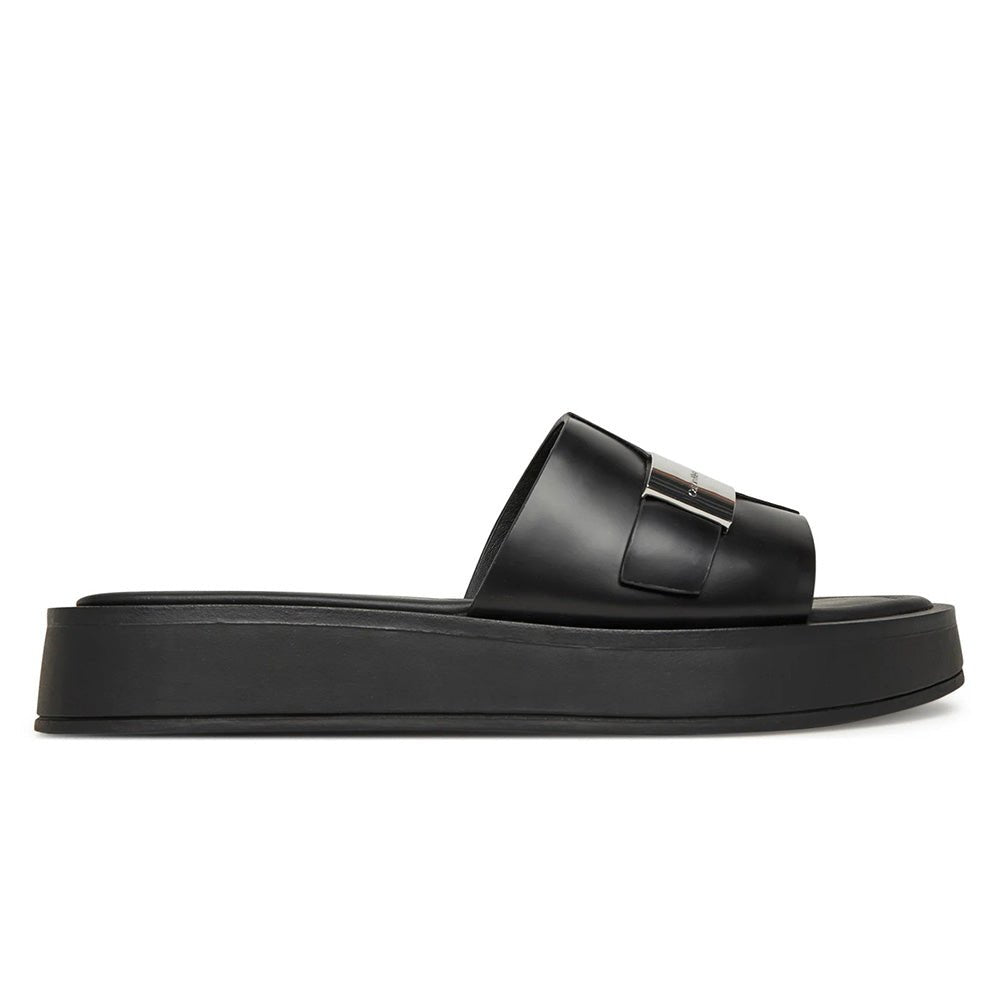 כפכפי קלווין קליין Leather Platform Sliders נשים