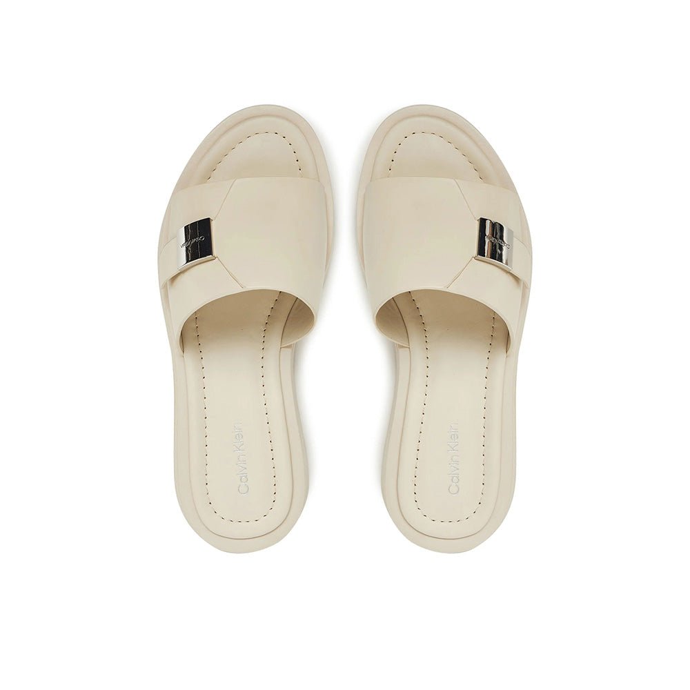 כפכפי קלווין קליין Leather Platform Sliders נשים