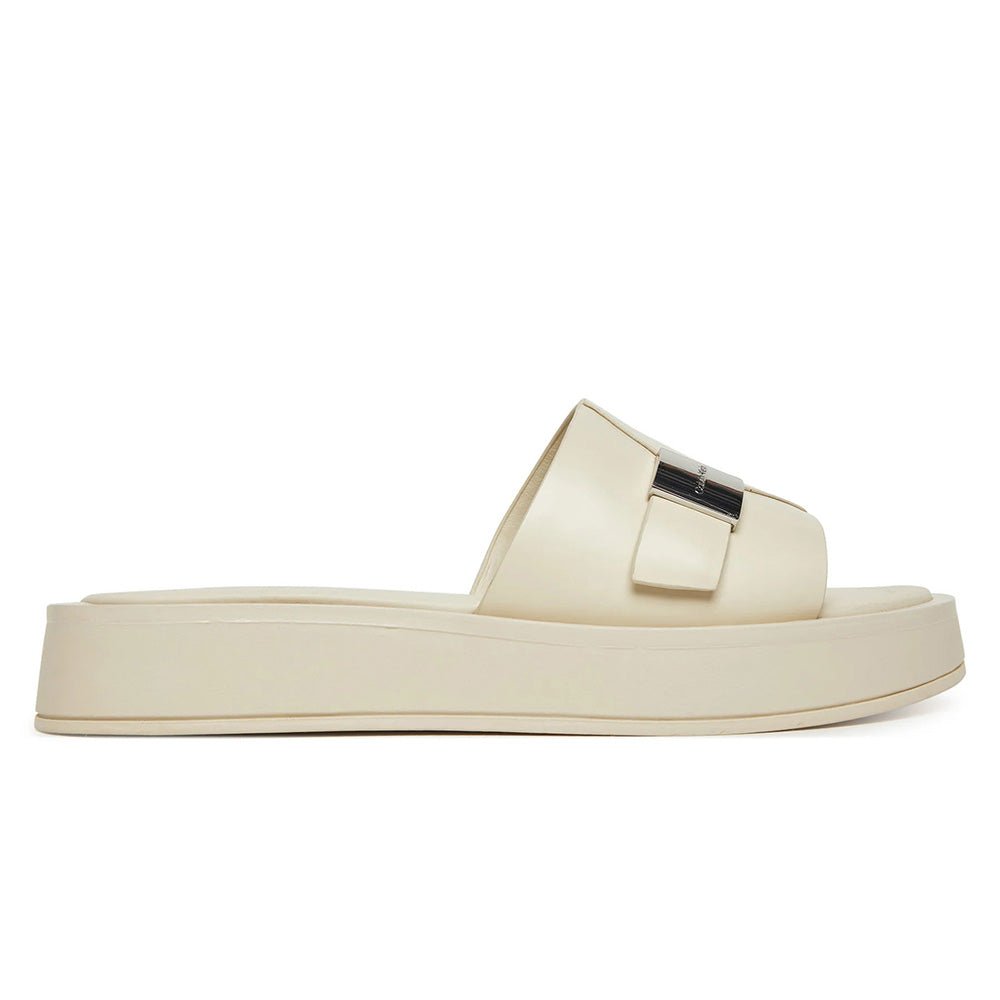 כפכפי קלווין קליין Leather Platform Sliders נשים