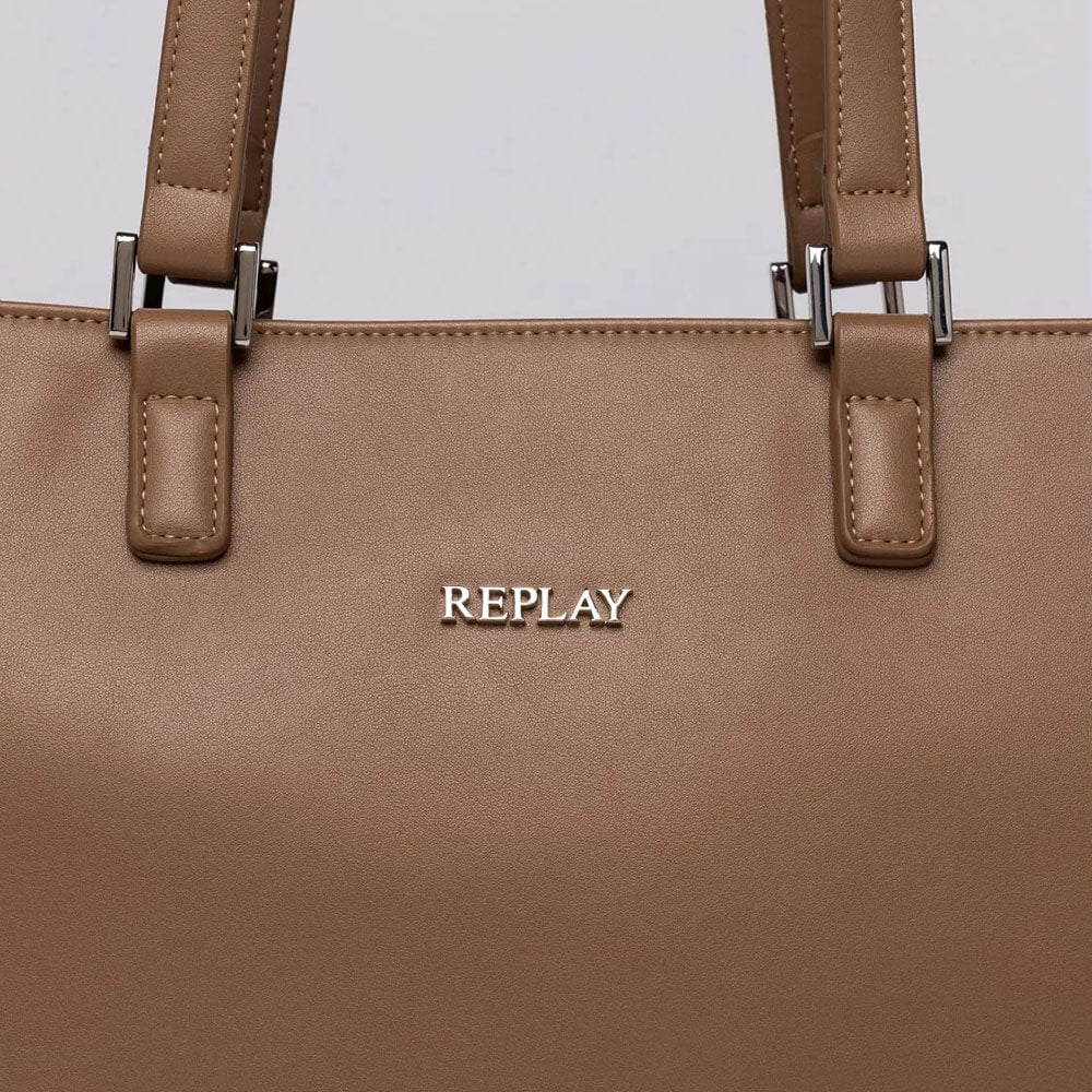 תיק ריפליי Solid-Colour Shopper With Logo נשים