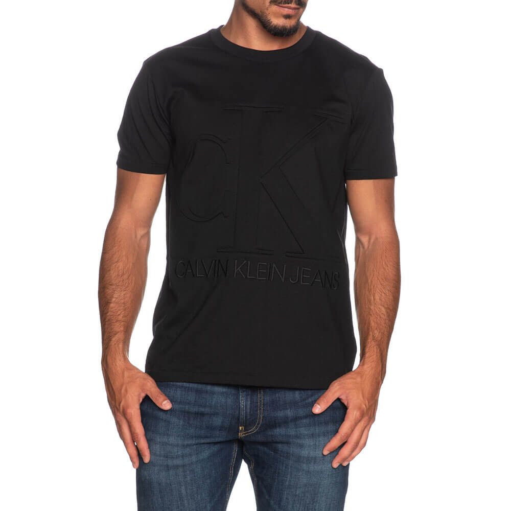 חולצת טישרט קלווין קליין Embossed Regular Tee לגבר