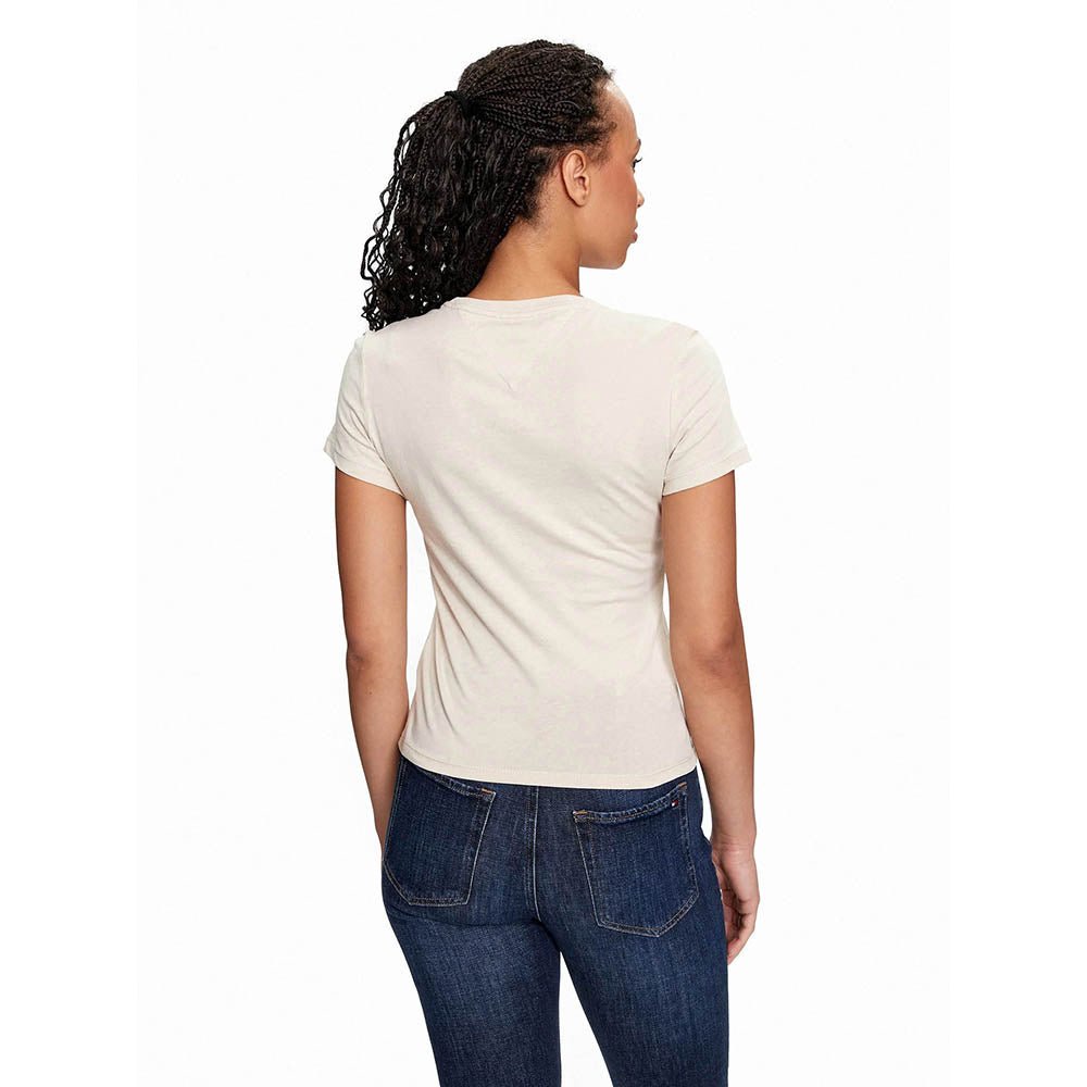 חולצת טישרט טומי הילפיגר קצרה Slim Linear Tee נשים