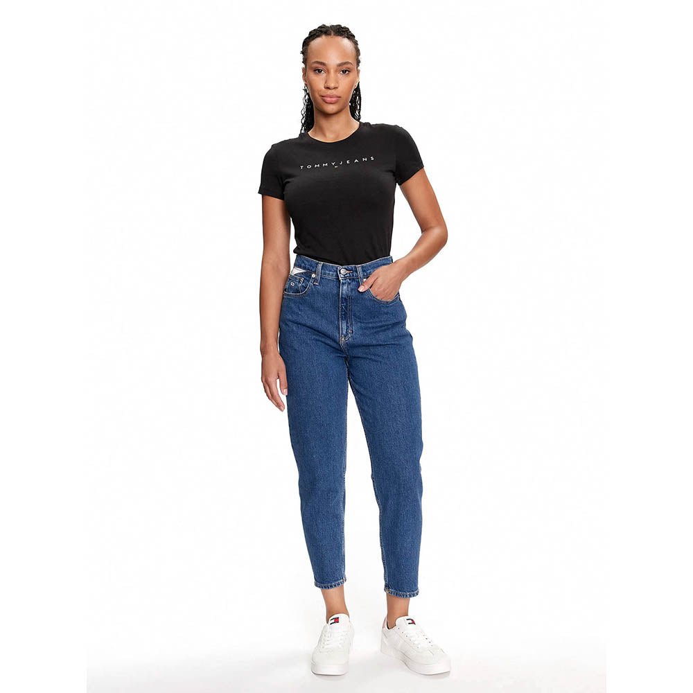 חולצת טישרט טומי הילפיגר קצרה Slim Linear Tee נשים