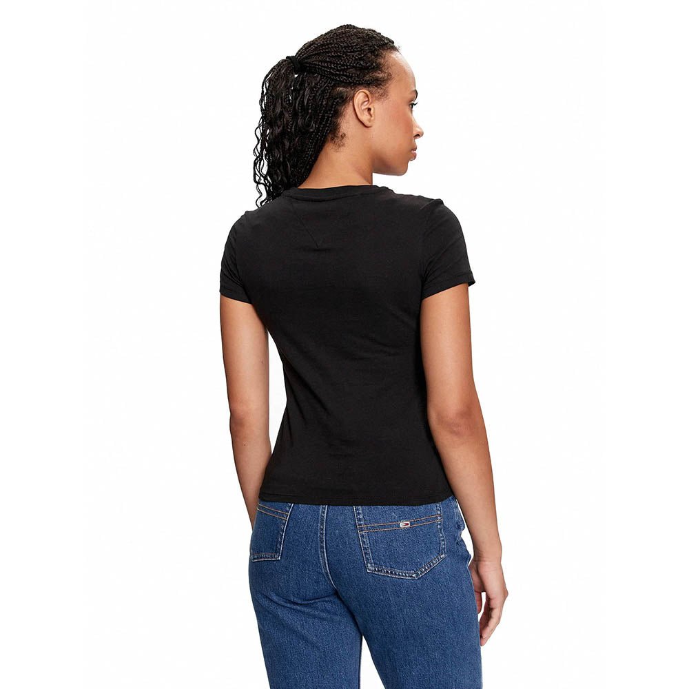 חולצת טישרט טומי הילפיגר קצרה Slim Linear Tee נשים
