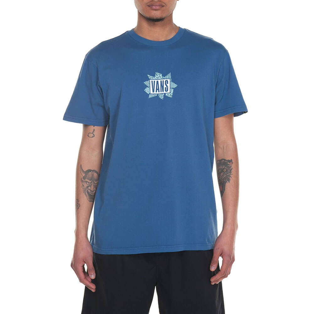 חולצת טישירט קצרה ואנס הדפס מאחור גברים