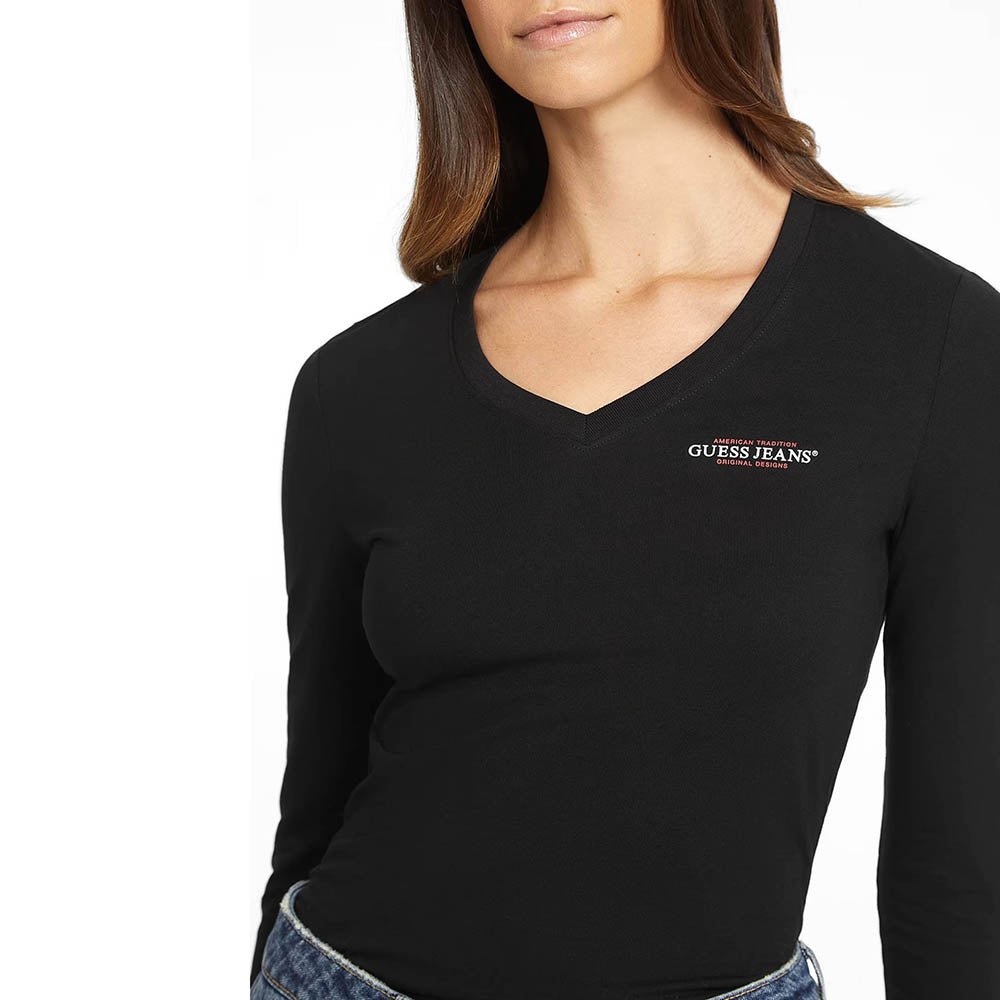 חולצת טישרט ארוכה Guess Slim Mini A - Mid Organic Stretch נשים