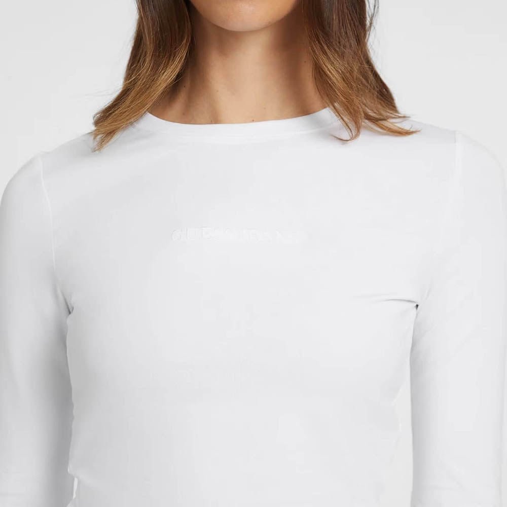 חולצת טישרט ארוכה Guess Slim Logo E - Mid Organic Stretch נשים