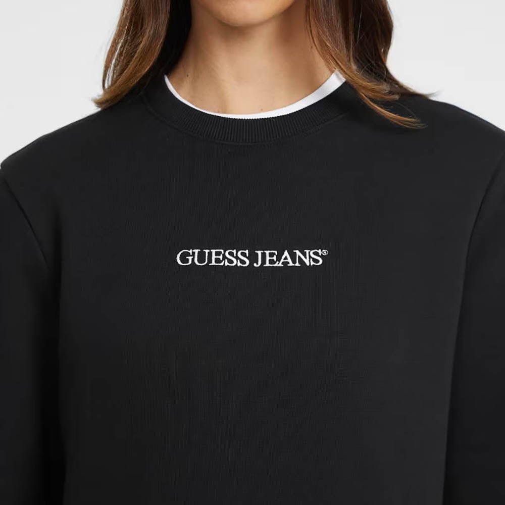 סווטשירט Guess Reg Logo S - Organicl Soft Fleece נשים