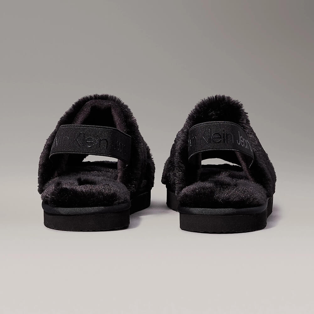 סנדלי קלווין קליין Faux Fur Slippers נשים