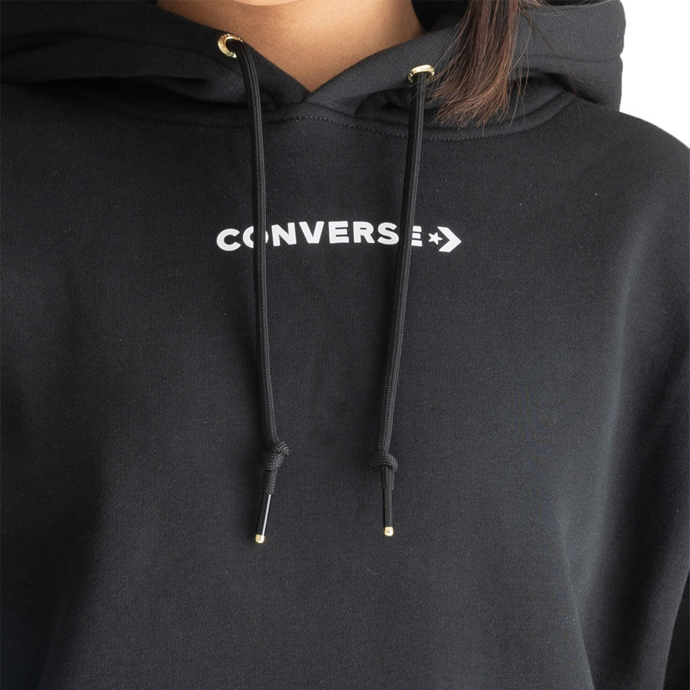 סווטשירט קפוצ'ון קונברס Star Chevron Pocket Hoodie נשים