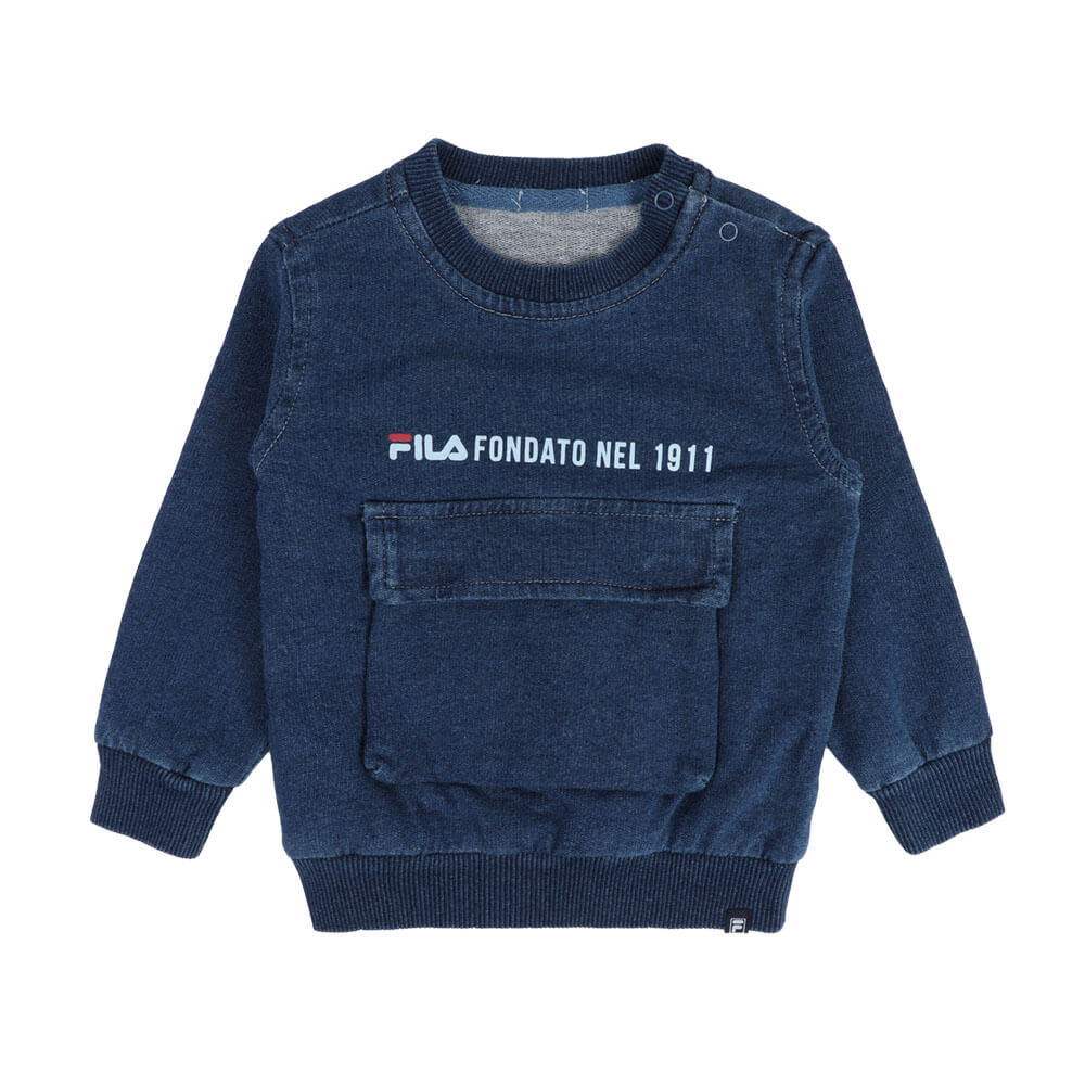 סט סווטשירט ומכנסיים פילה Crew Neck Indigo Set תינוקות