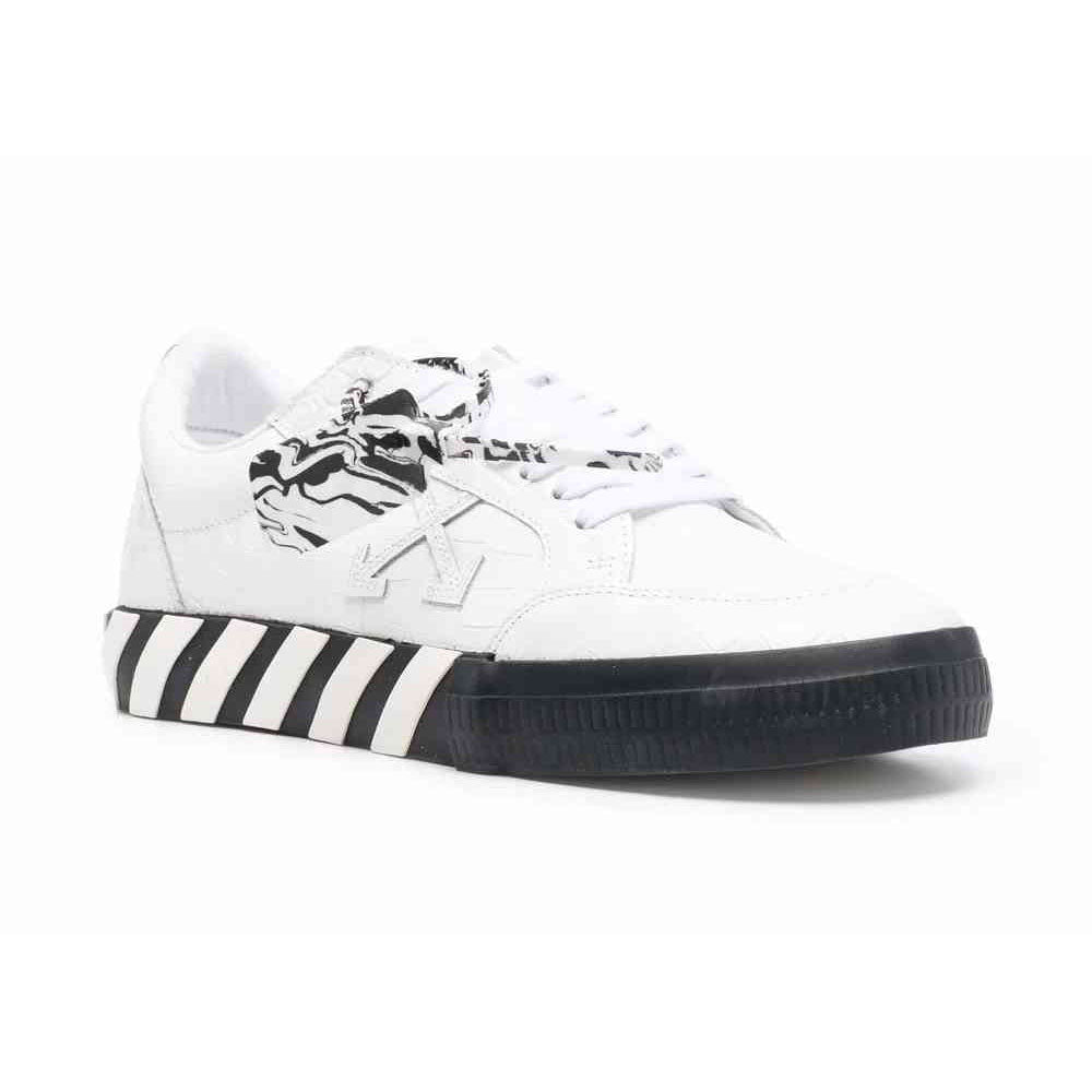 נעלי סניקרס אוף וויט עור Vulcanized Low-Top גברים