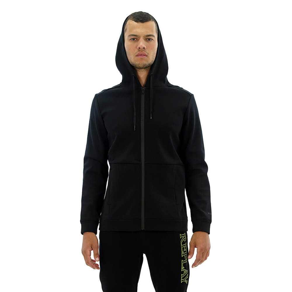 ג'קט קפוצ'ון ריפליי עם לוגו ניאון גברים