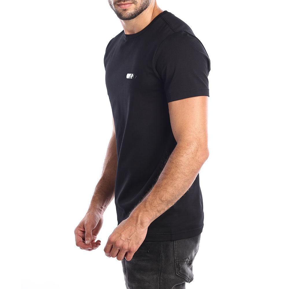 חולצת טישרט ריפליי קצרה לוגו קטן וכיתוב בגב גברים