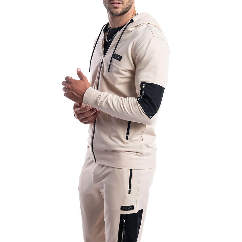 ג'קט קפוצ'ון ריפליי Sleeve Zipper Pocket גברים
