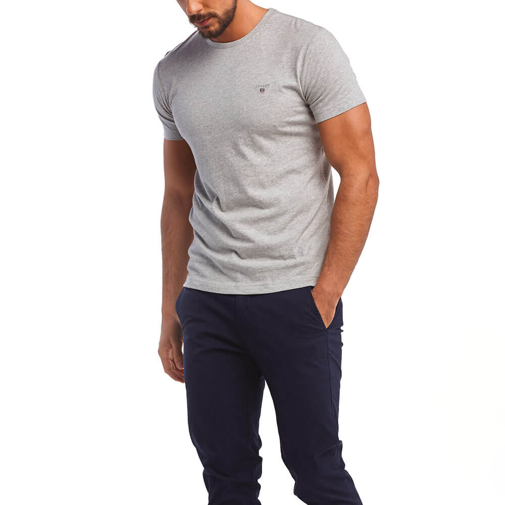 חולצת טישרט גאנט קצרה The Original Fitted גברים