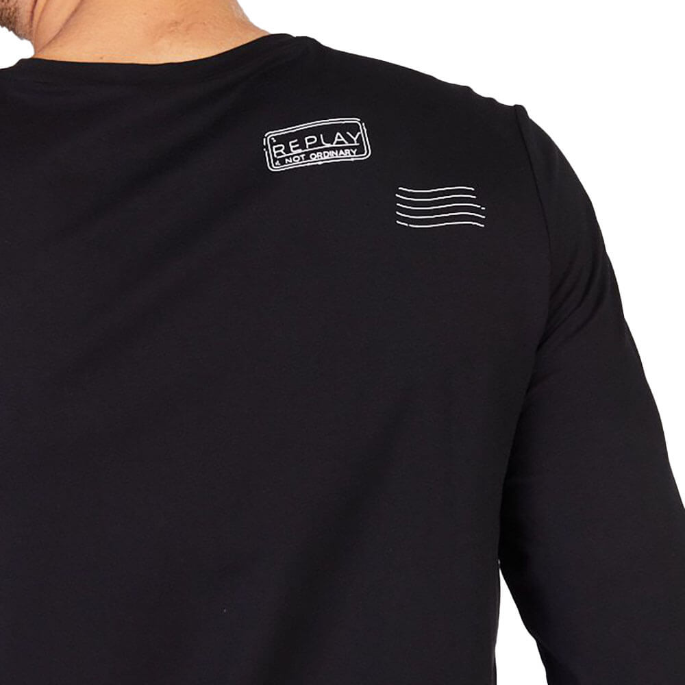 חולצת טישירט לייקרה ארוכה עם לוגו ריפליי גברים