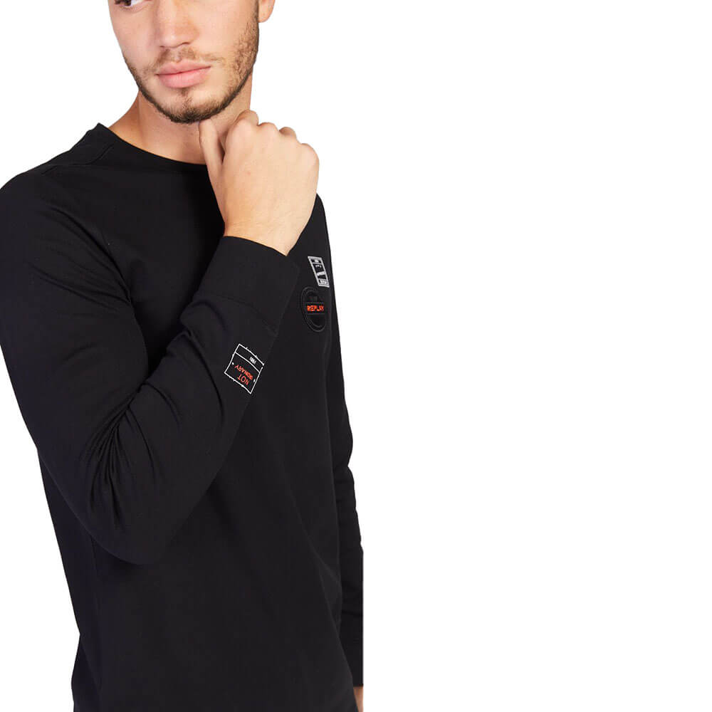 חולצת טישירט לייקרה ארוכה עם לוגו ריפליי גברים