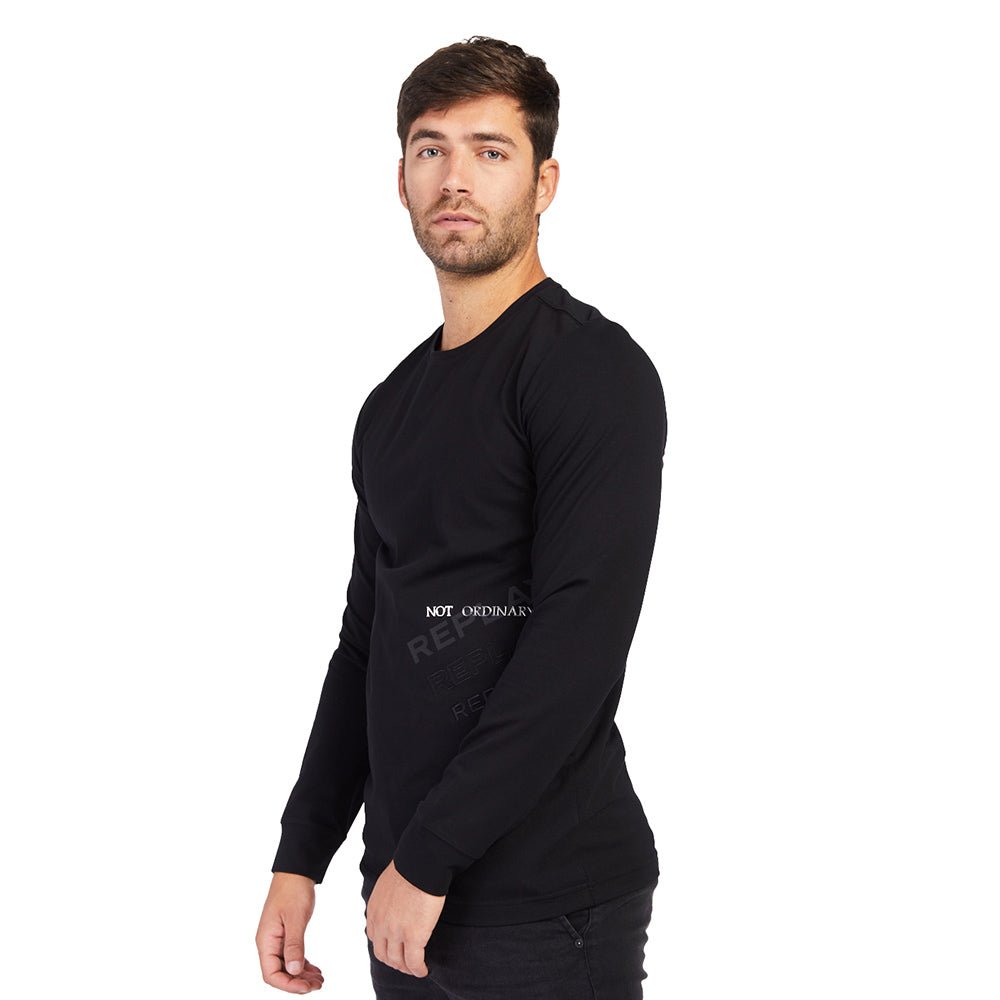 חולצת טישרט ריפליי ארוכה כיתוב אלכסון גברים