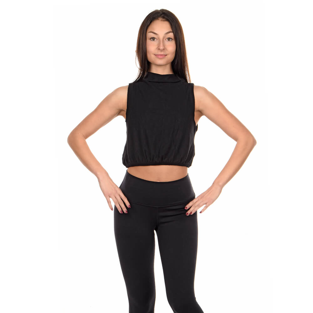 גופיית קרופ אלו יוגה Alolux Soho Mock Neck Tank נשים
