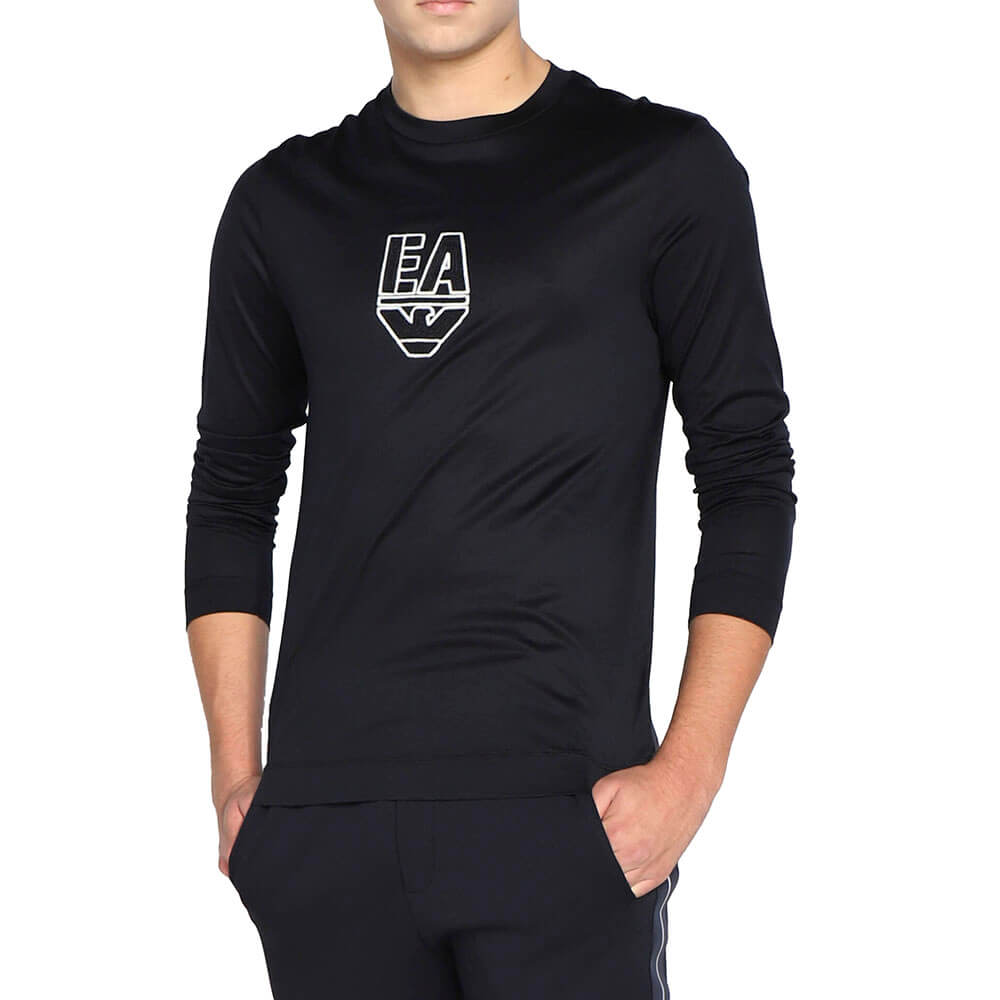 חולצת טישירט אמפוריו ארמני ארוכה Embroidered Logo גברים
