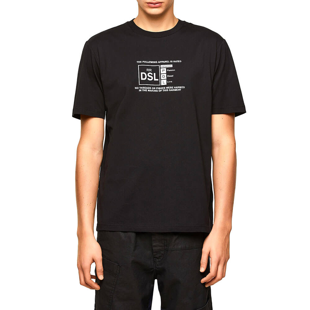 חולצת טישרט דיזל קצרה Reflective Logo Print גברים