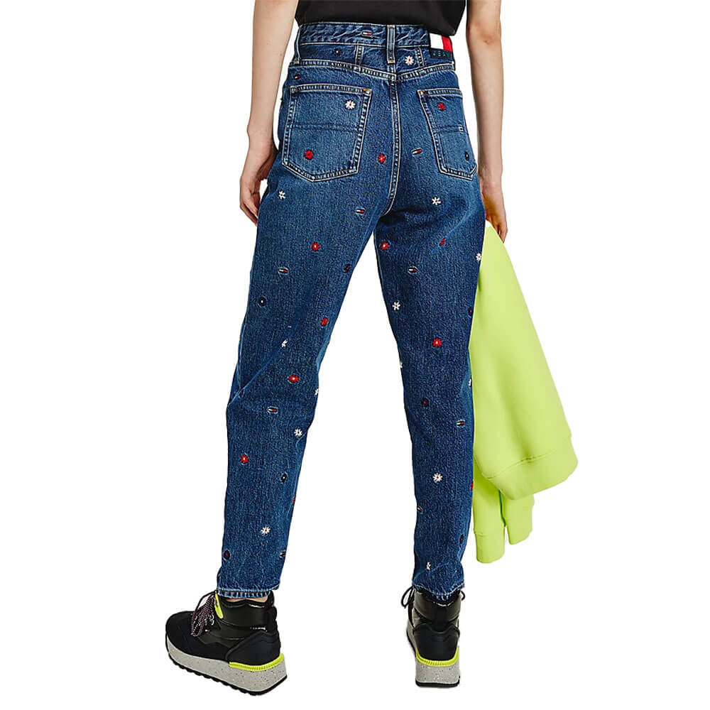 ג'ינס טומי הילפיגר Mom Ultra High Rise Tapered EmbroIdery Jeans נשים