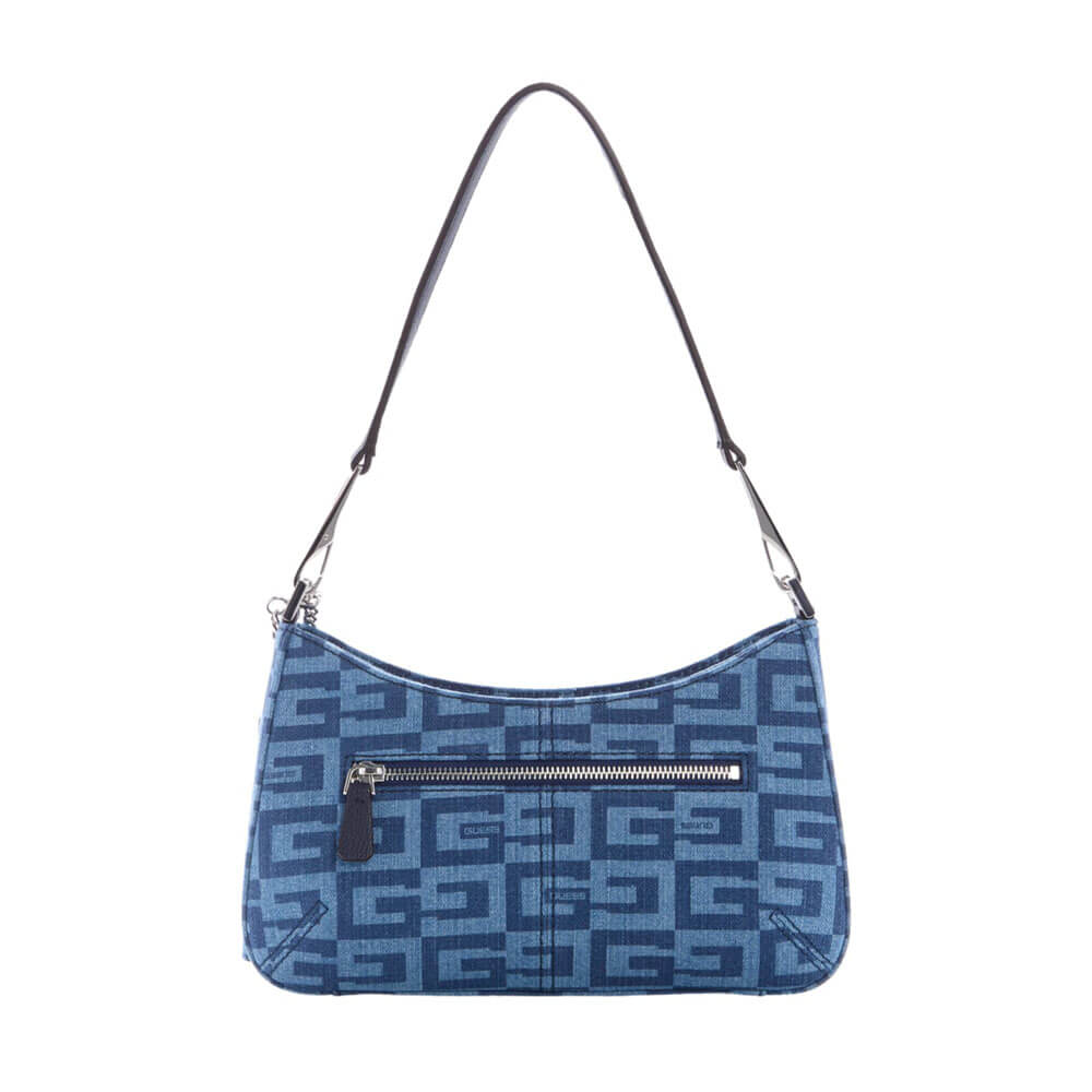 תיק צד Guess נשים Denim Monogram Shoulder Bag