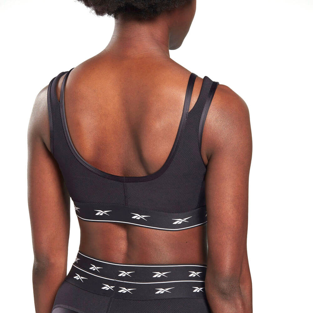 חזיית ספורט טופ ריבוק Shiny Strappy Lounge Low-Impact Bra נשים