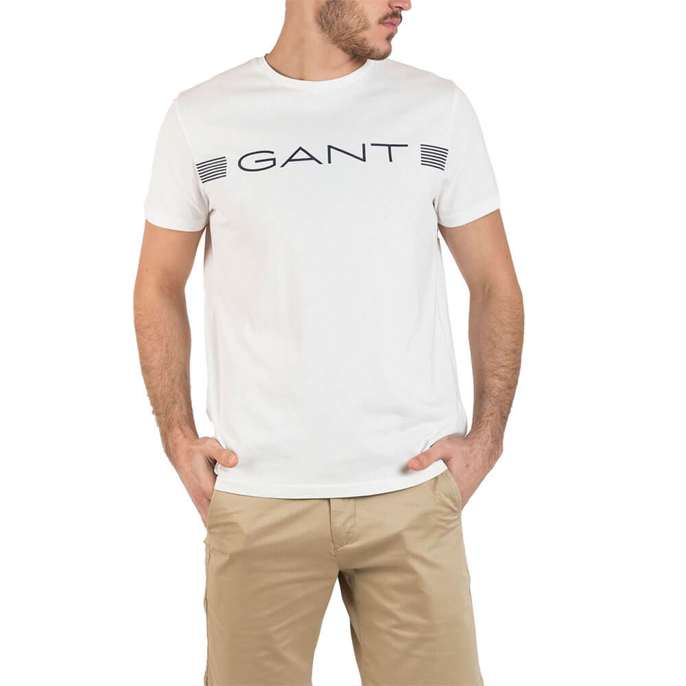 חולצת טישרט גאנט קצרה Stripe Tee גברים