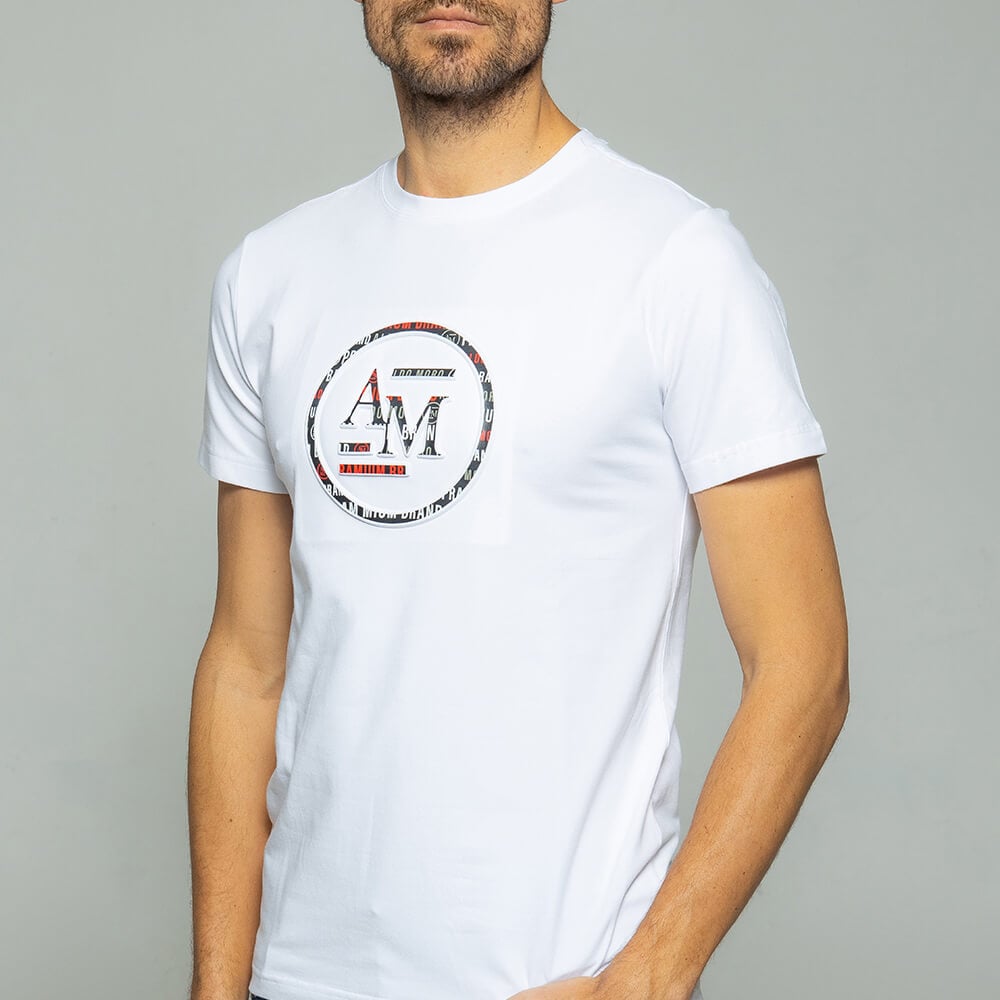 חולצת טישרט קצרה לגבר אלדו מורו הטבעה צבעונית