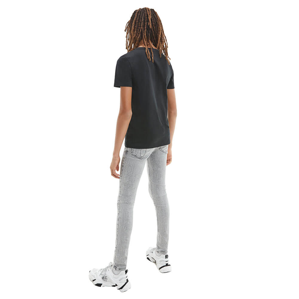חולצת טישרט קלווין קליין קצרה Hybrid Logo Fitted Tee ילדים ונוער