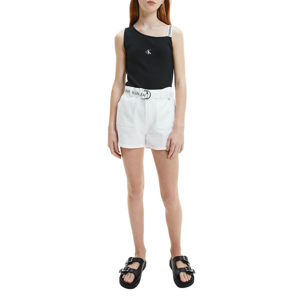 גופיית קלווין קליין Asymmetric Logo Sleeveless ילדים ונוער