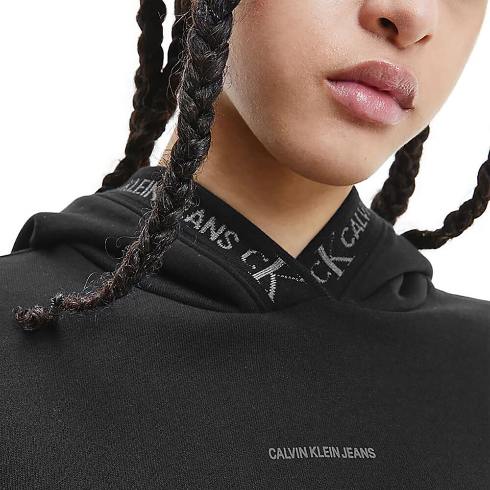 סווטשירט קפוצ'ון קלווין קליין Logo Trim Hoodie נשים