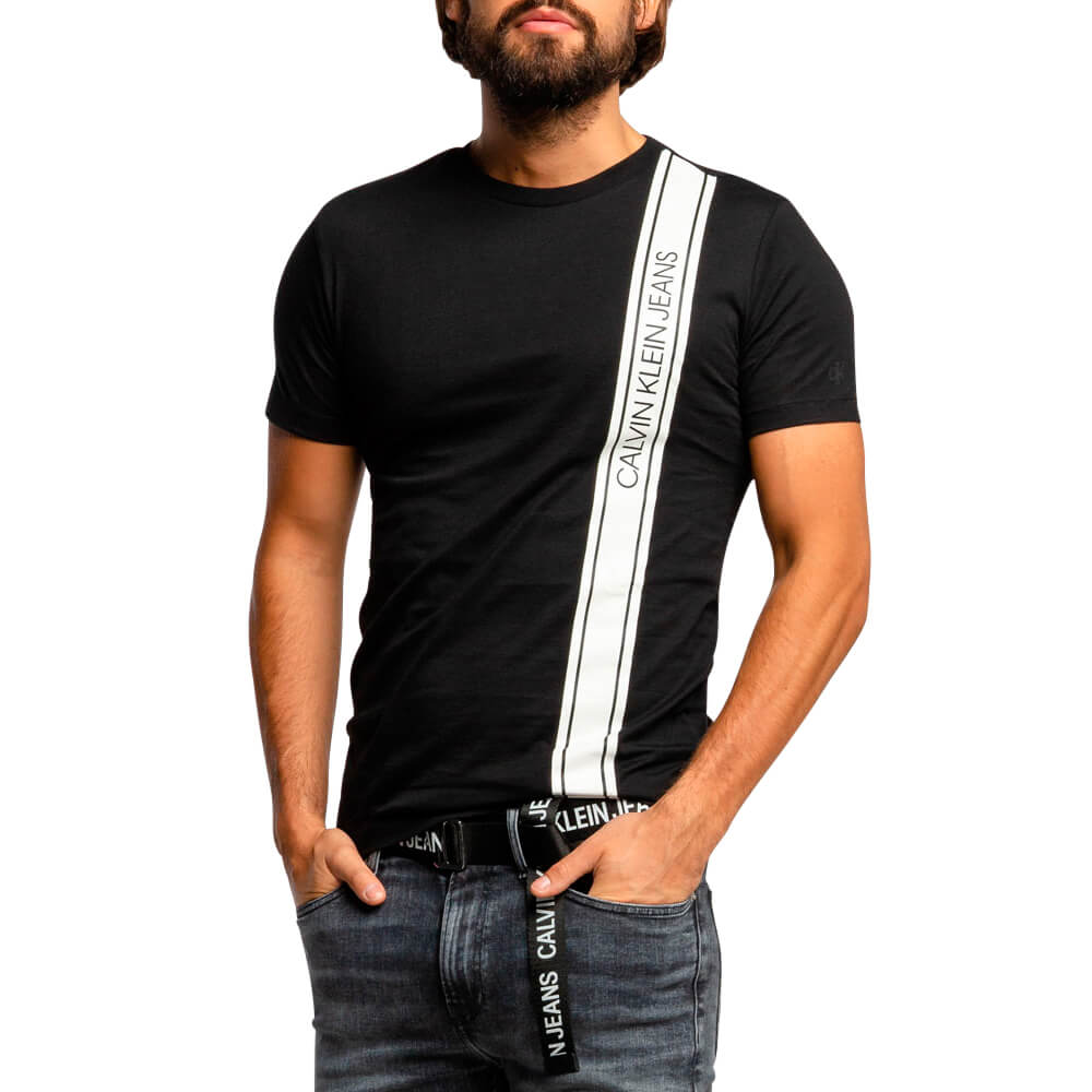 טישרט קלווין קליין Vertical Logo Tape לגבר