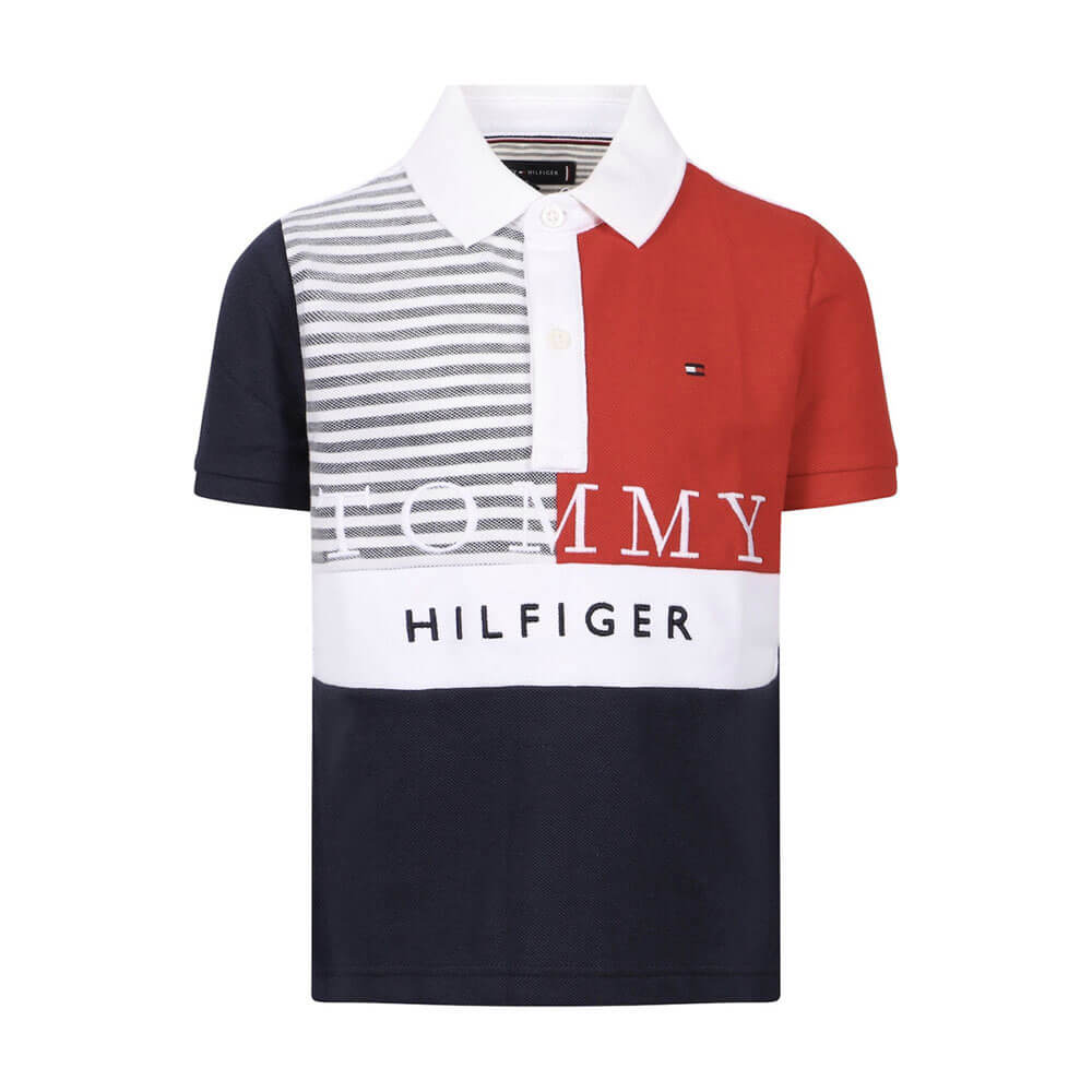 חולצת פולו קצרה טומי הילפיגר Ithaca Colorblock Polo ילדים