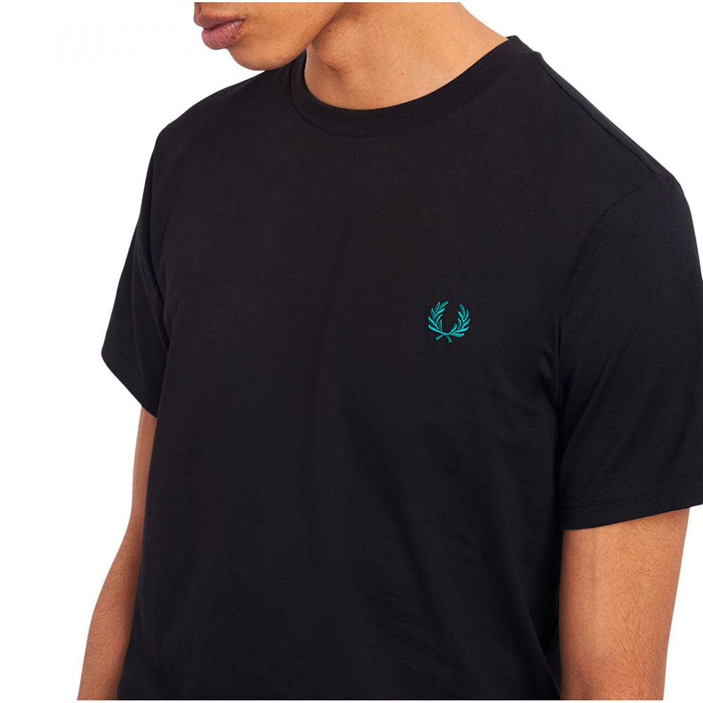 חולצת טישרט פרד פרי קצרה Abstract Wave Print גברים