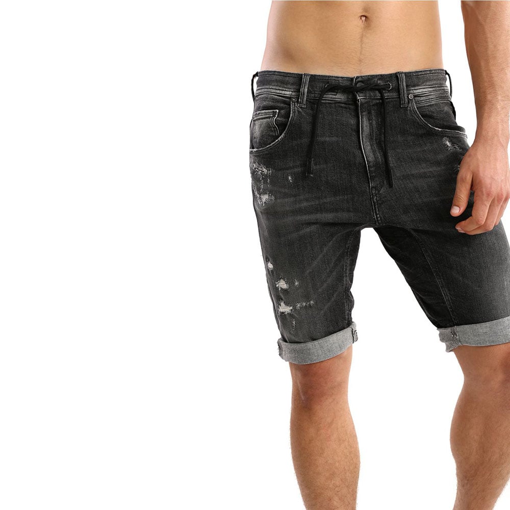 ג'ינס ריפליי קצר סקיני עם שפשופים גברים